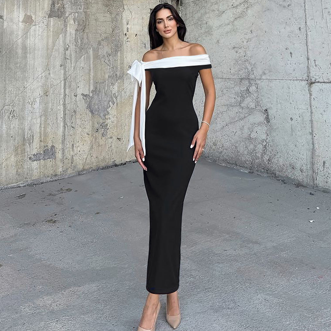 Damen Elegantes Maxikleid mit Off-Shoulder Design und schmalem Schnitt Echo Archiv