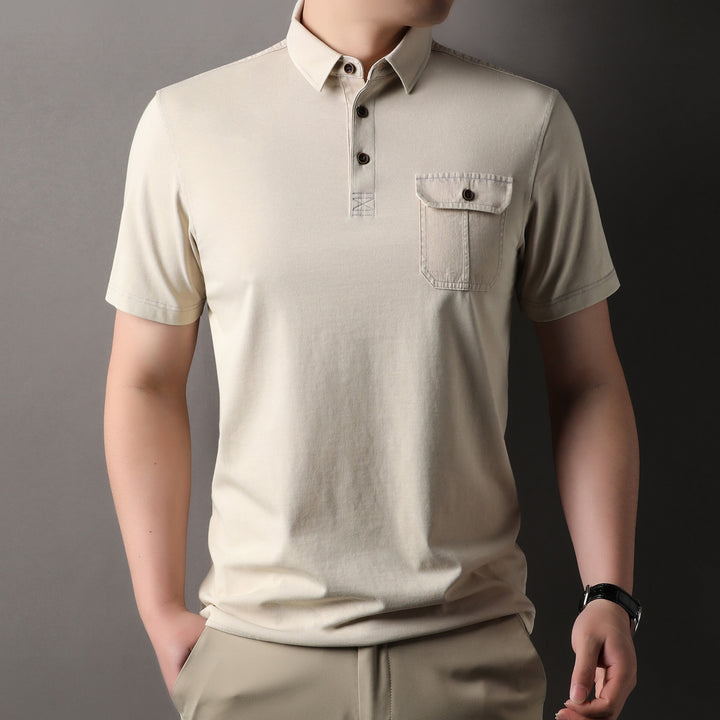 Herren Poloshirt mit praktischer Brusttasche und hochwertigem Baumwollmix Echoarchiv