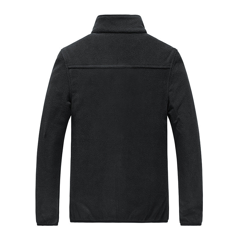 Herren Fleecejacke mit durchgehendem Reißverschluss, Stehkragen und praktischen Reißverschlusstaschen Echoarchiv