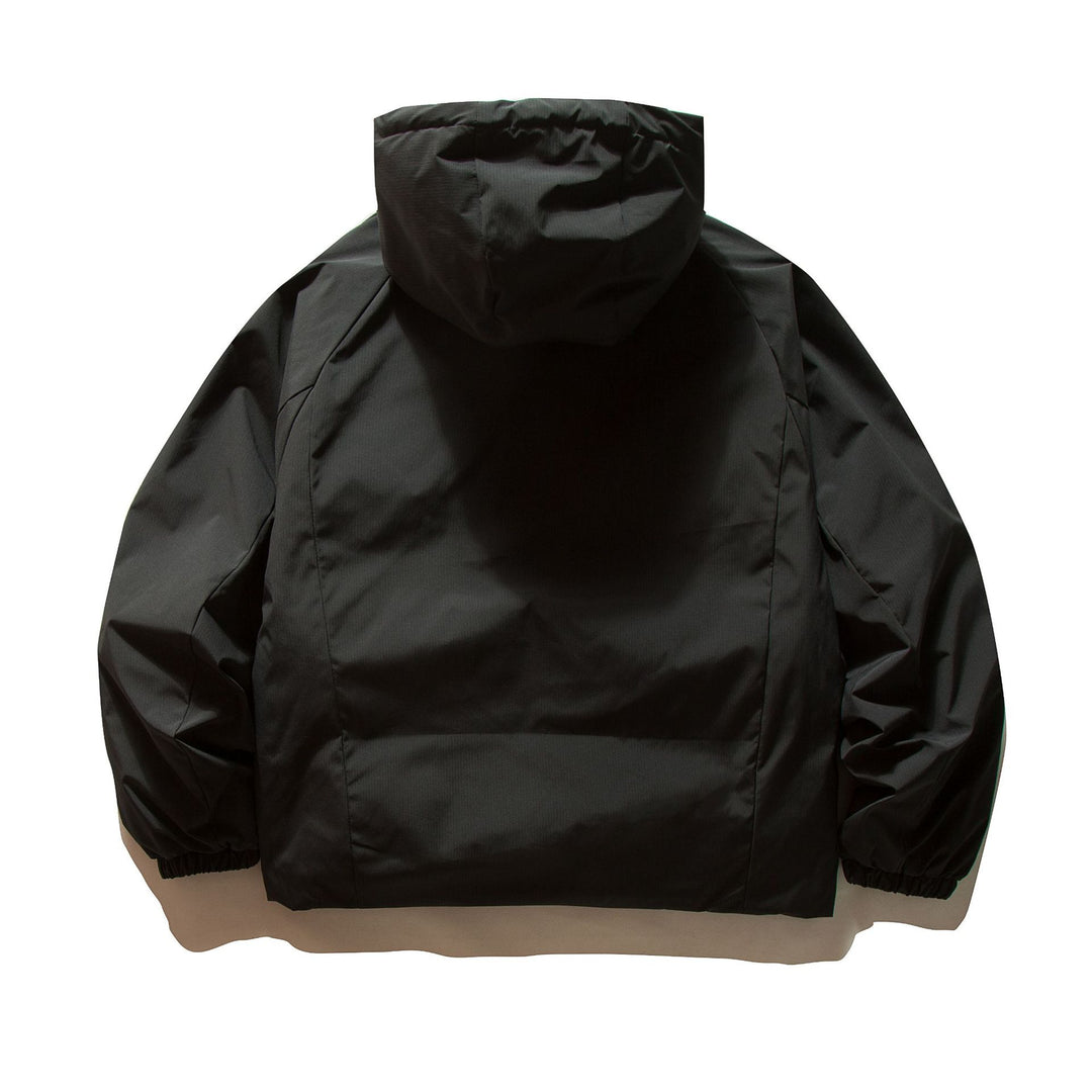 Unisex Boxy wattierte Kapuzenjacke mit Thermoisolierung und elastischen Bündchen Echoarchiv