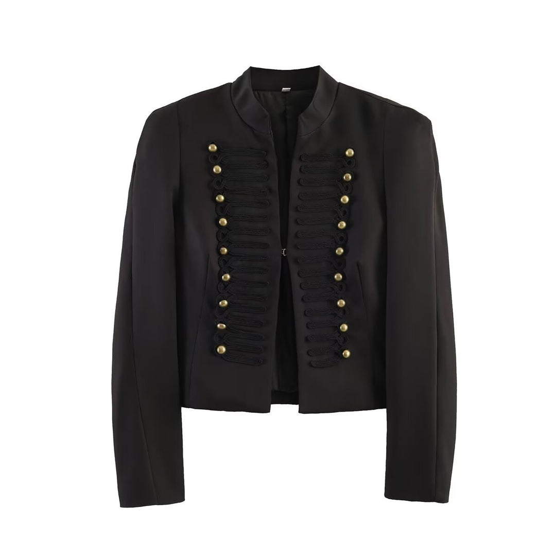 Damen Kurzblazer im Parade- und Militärlook mit dekorativen Kordelapplikationen und Zierknöpfen Echo Archiv