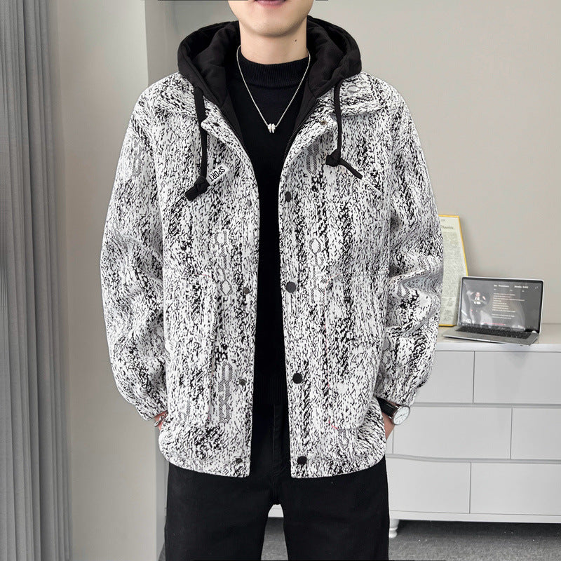Herren sportliche Übergangsjacke mit hohem Kragen und praktischen Taschen Echoarchiv
