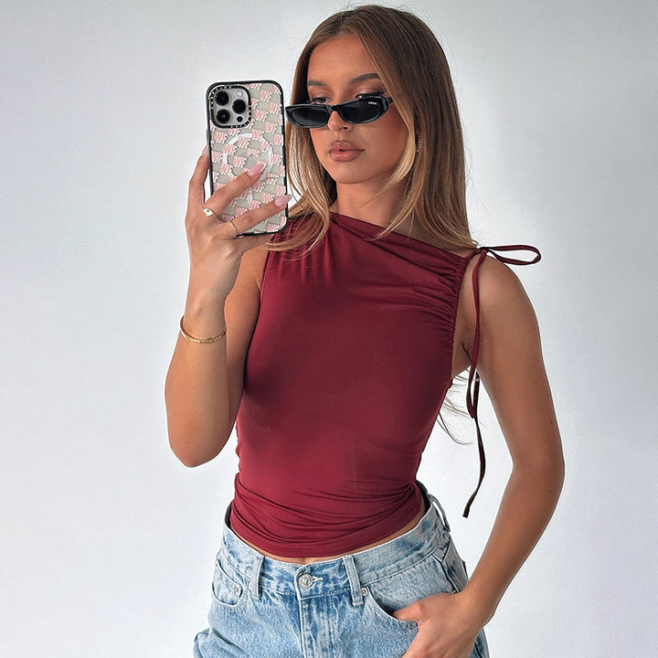 Damen asymmetrisches Top mit Raffung Echo Archiv