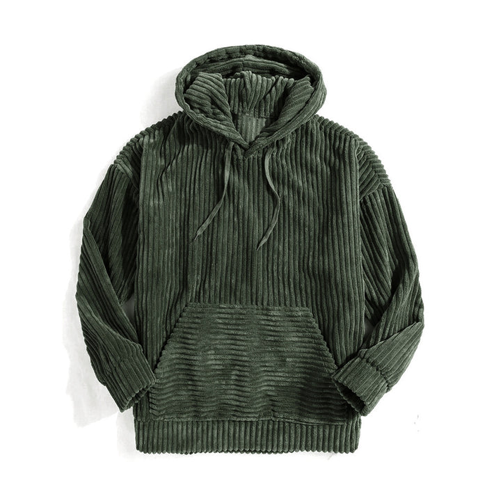 Unisex nan gerippter Samt-Hoodie mit Kapuze und Kängurutasche Echo Archiv