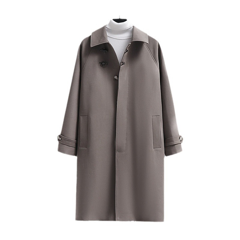 Damen Longline-Mantel mit Knebelverschluss und Raglanärmeln Echoarchiv