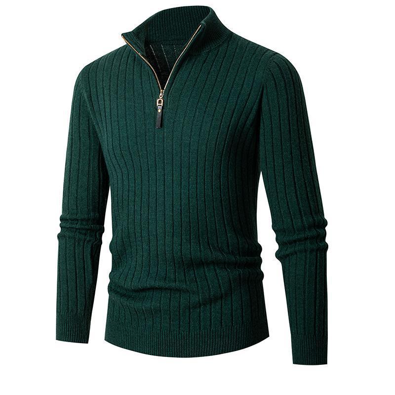 Herren Pullover mit Stehkragen und strukturiertem Rippdesign Echoarchiv