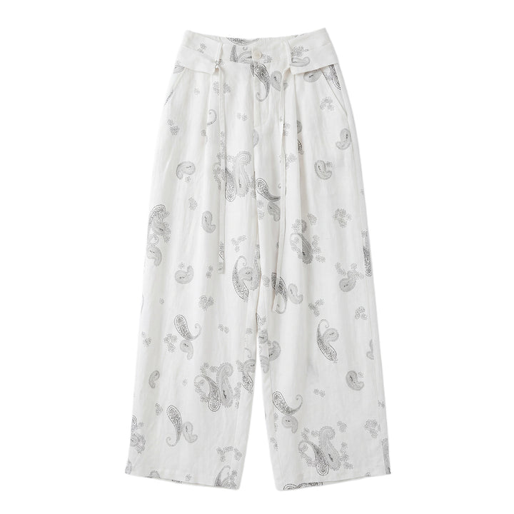 Damen Weite Leinenhose mit Paisleymuster Echo Archiv