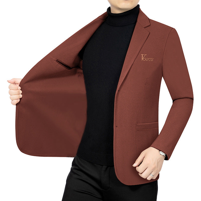 Herren Modernes Einreihiges City-Blazer mit aufgesetzten Taschen und leichter Halbfütterung – Tianoro