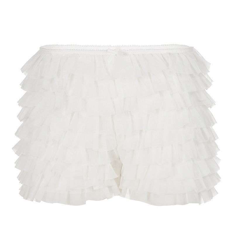 Damen Rüschen-Shorts mit elastischem Bund und verspieltem Design Echo Archiv