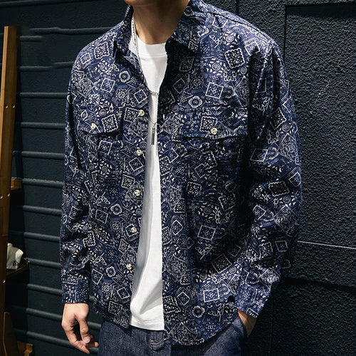 Herren Karierte Hemdjacke mit zwei Brusttaschen Echo Archiv