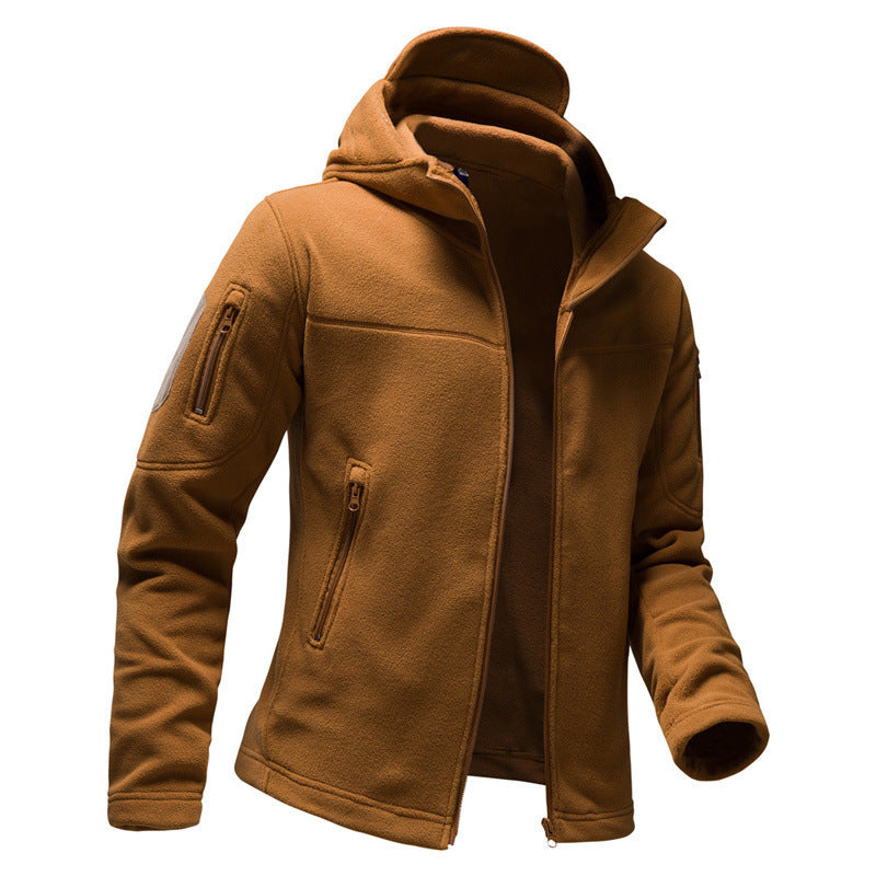 Herren Fleecejacke mit Kapuze und funktionalen Taschen Echoarchiv