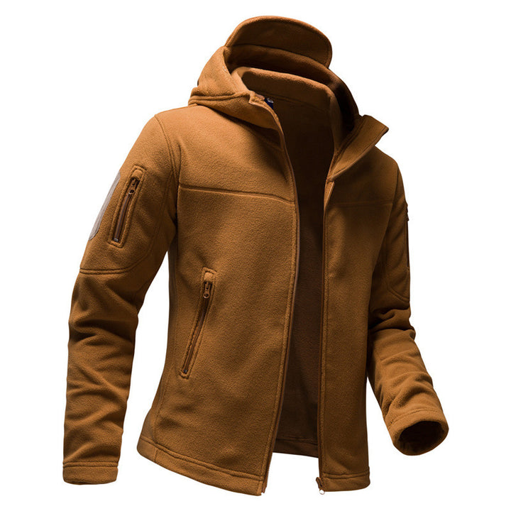 Herren Fleecejacke mit Kapuze und funktionalen Taschen Echoarchiv