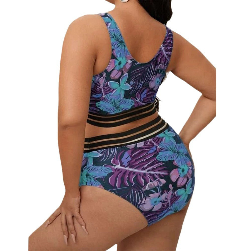 Damen Bunt gemusterter Bikini mit breitem Unterbrustband Echo Archiv