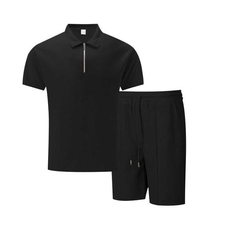 Herren lässiges Sportoutfit mit Stehkragen und elastischem Bund Echoarchiv