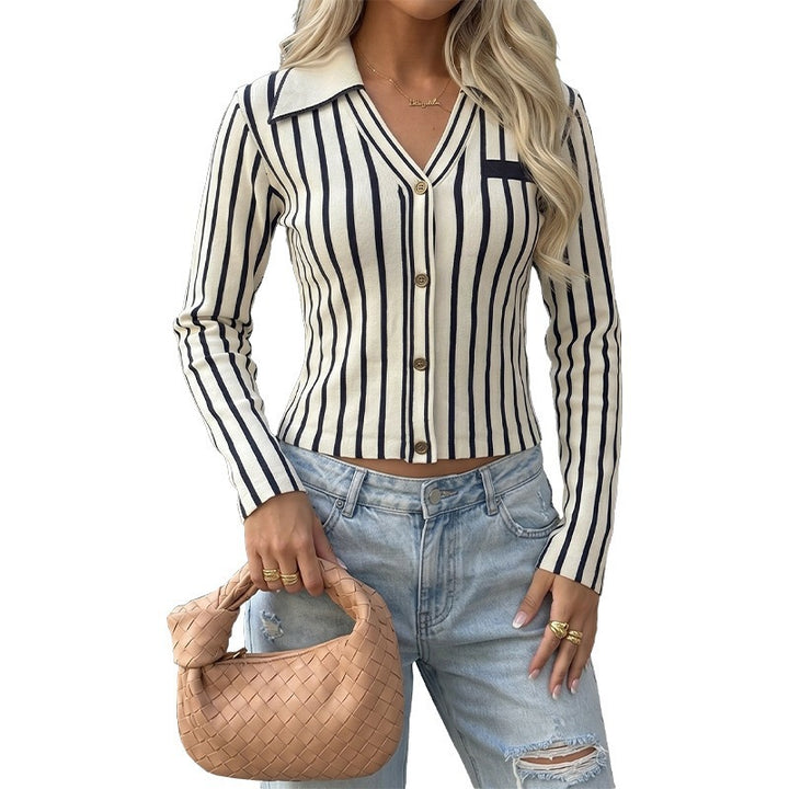 Damen Elegantes Strickoberteil mit Streifen Echo Archiv