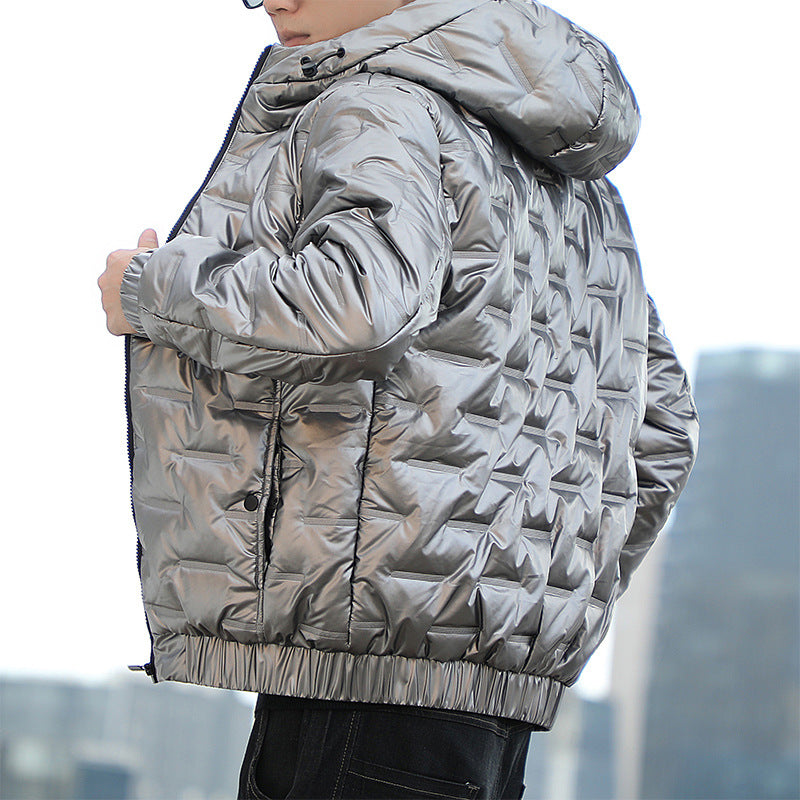 Herren Leichte gesteppte Kapuzen‑Steppjacke mit glänzender Oberfläche und elastischen Bündchen Echo Archiv