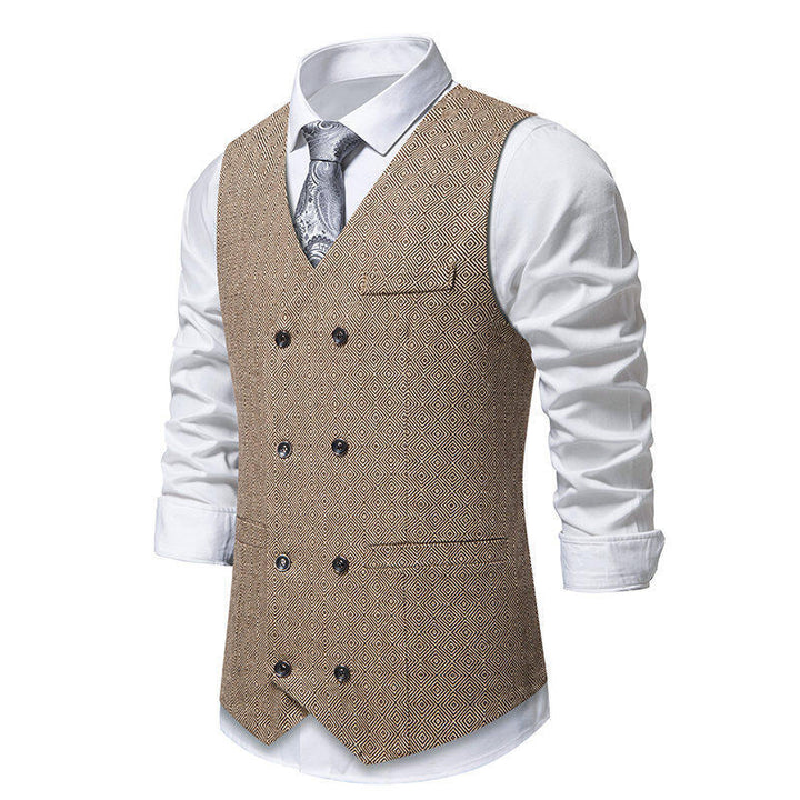 Herren elegante Doppelreiher-Weste mit dekorativem Muster Echoarchiv