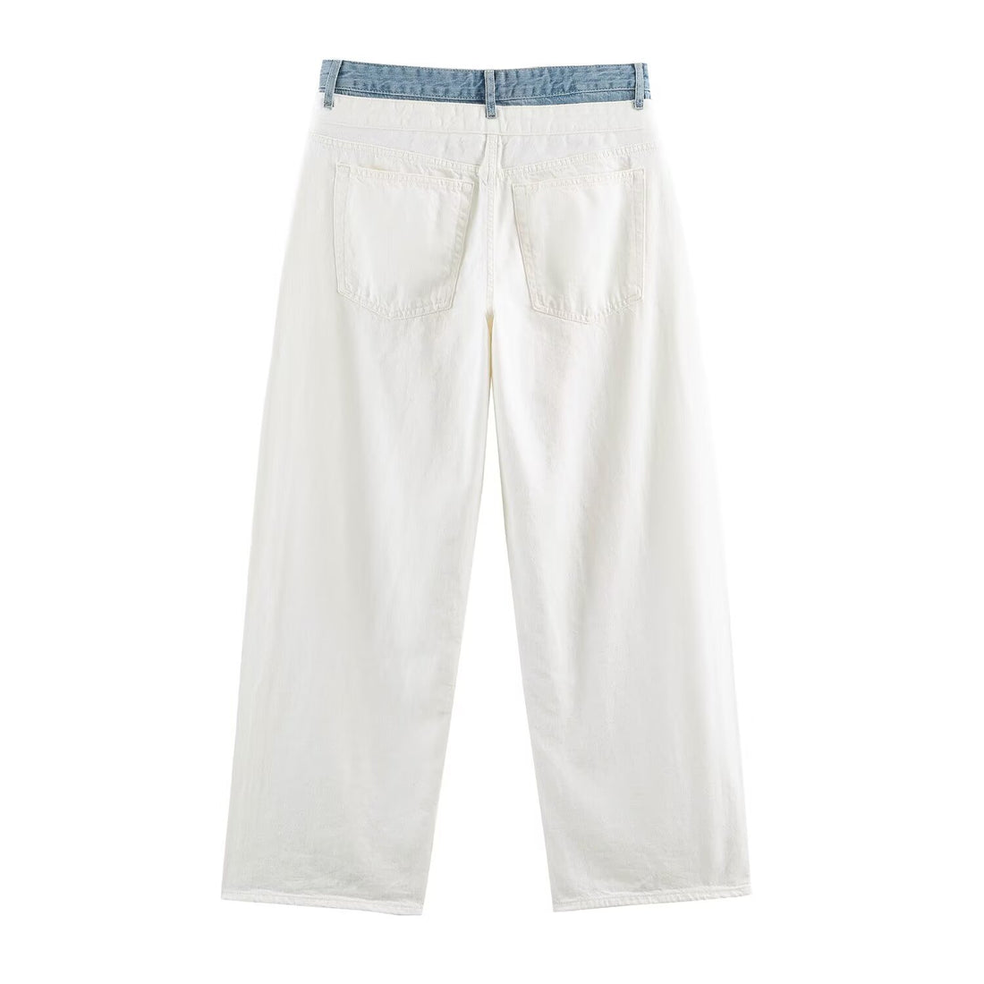 Damen Weite High‑Waist‑Jeans mit Kontrastbund und Fünf‑Taschen‑Design Echo Archiv