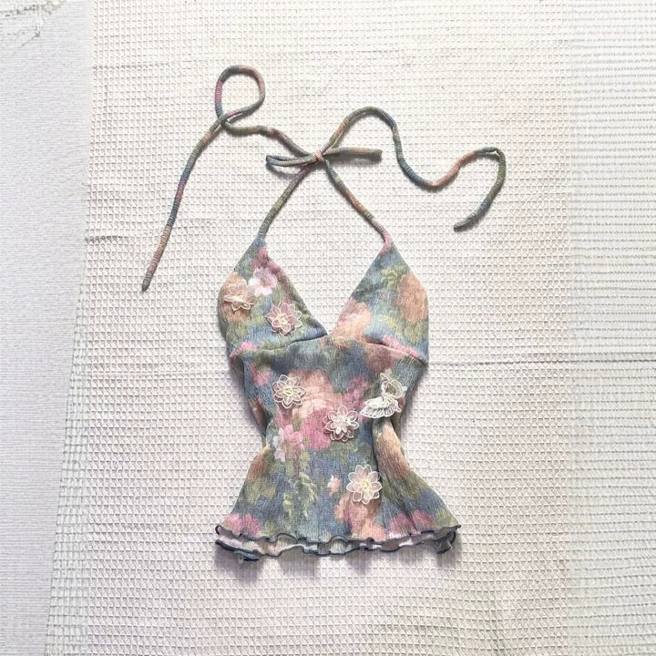 Damen zartes Sommer-Top mit floralen Details Echo Archiv