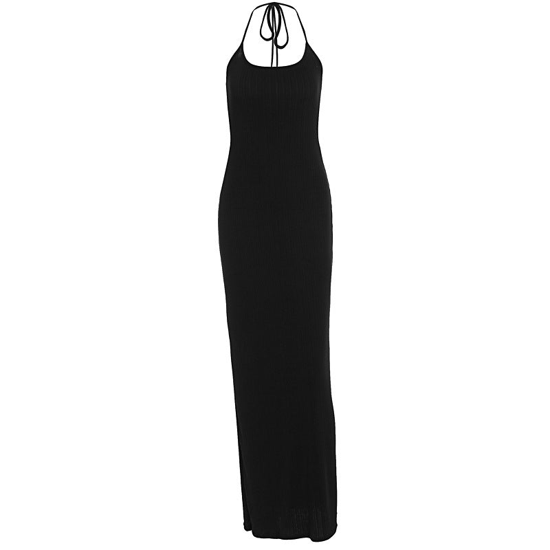 Damen elegantes Maxi-Kleid mit schmeichelndem Schnitt und raffiniertem Halterneck Echo Archiv