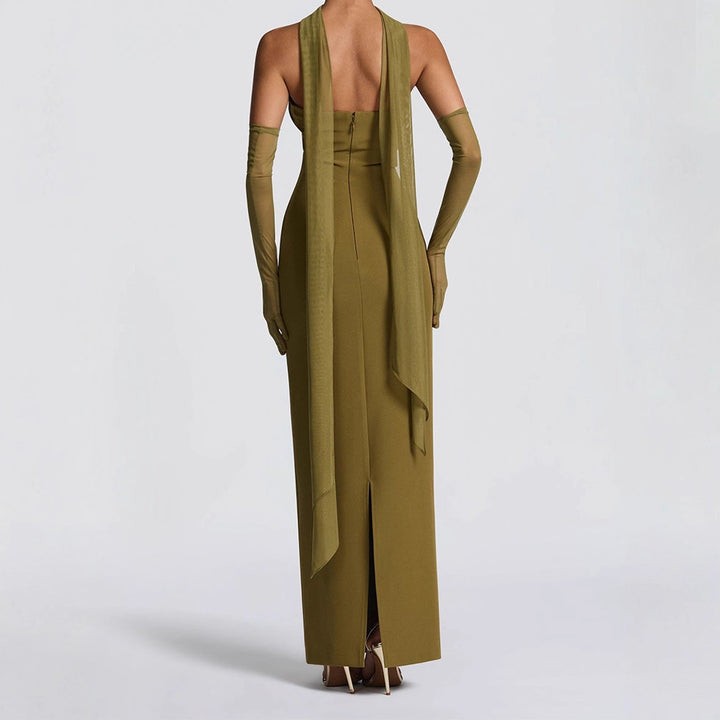 Damen Elegantes Schulterfreies Maxikleid mit figurformenden Einsätzen Echo Archiv