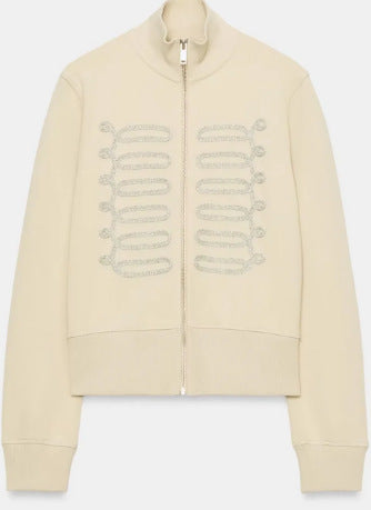Damen Cropped‑Sweatjacke mit Stehkragen und dekorativem Kordelbesatz Echo Archiv