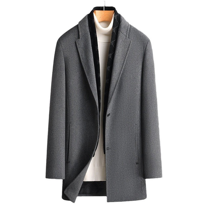Herren Eleganter einreihiger Wollmix-Übermantel mit schmaler Silhouette Echo Archiv