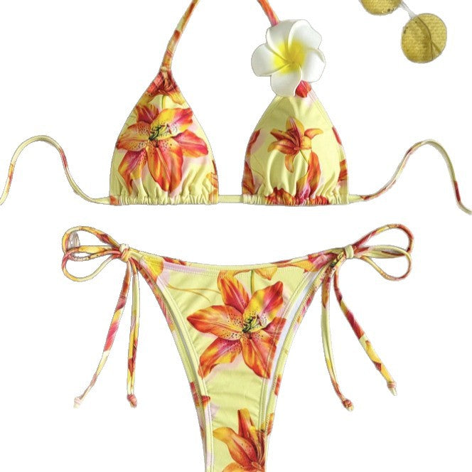 Damen Triangel-Bikini-Set mit floralen Akzenten Echo Archiv