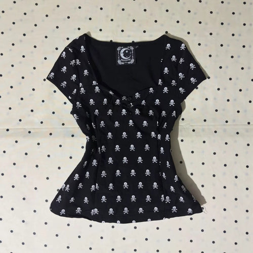 Damen Baumwollshirt mit Totenkopf-Muster Echo Archiv