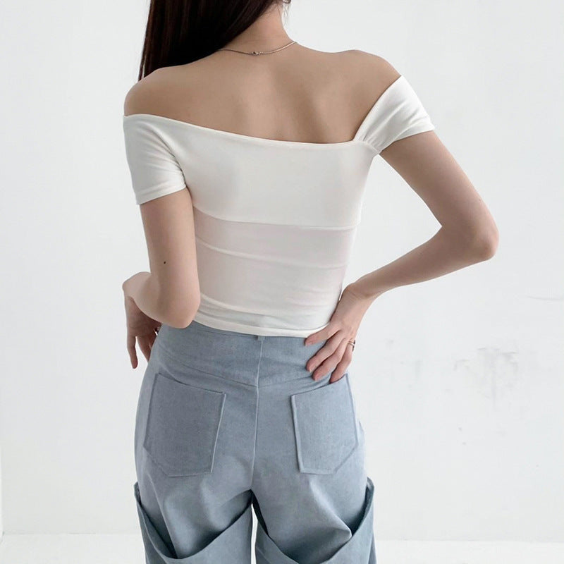 Damen modernes asymmetrisches Oberteil mit trendigem One-Shoulder-Design Echo Archiv