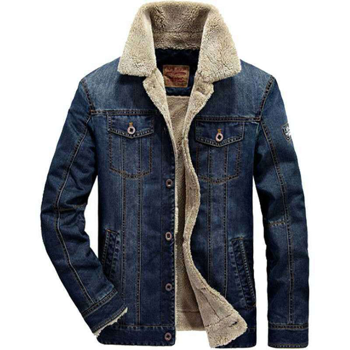 Herren Jeansjacke mit Sherpa‑Futter, wärmender Teddyinnenlage und klassischem Hemdkragen Echoarchiv