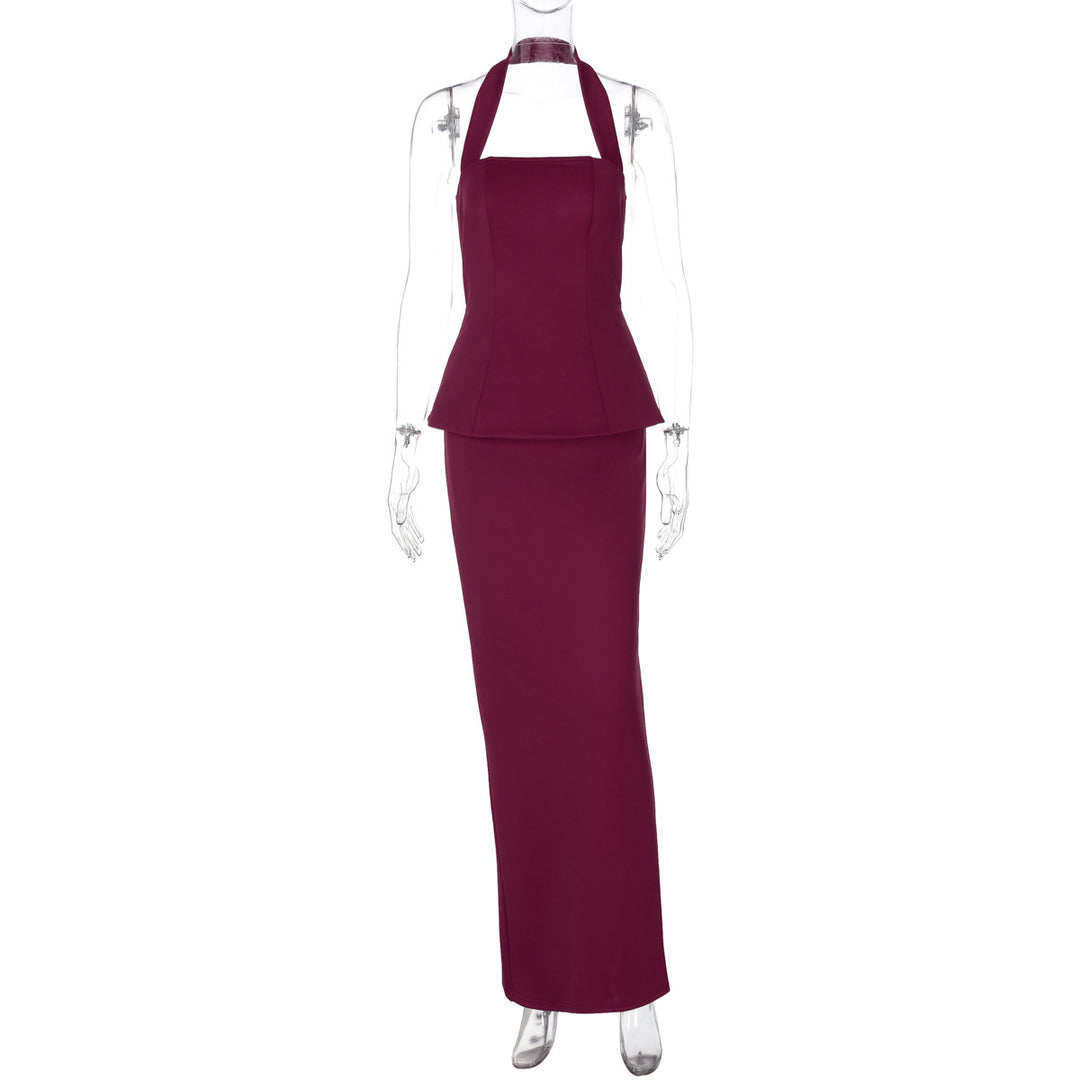Damen Elegantes Maxikleid mit schmalem Schnitt und quadratischem Ausschnitt Echo Archiv