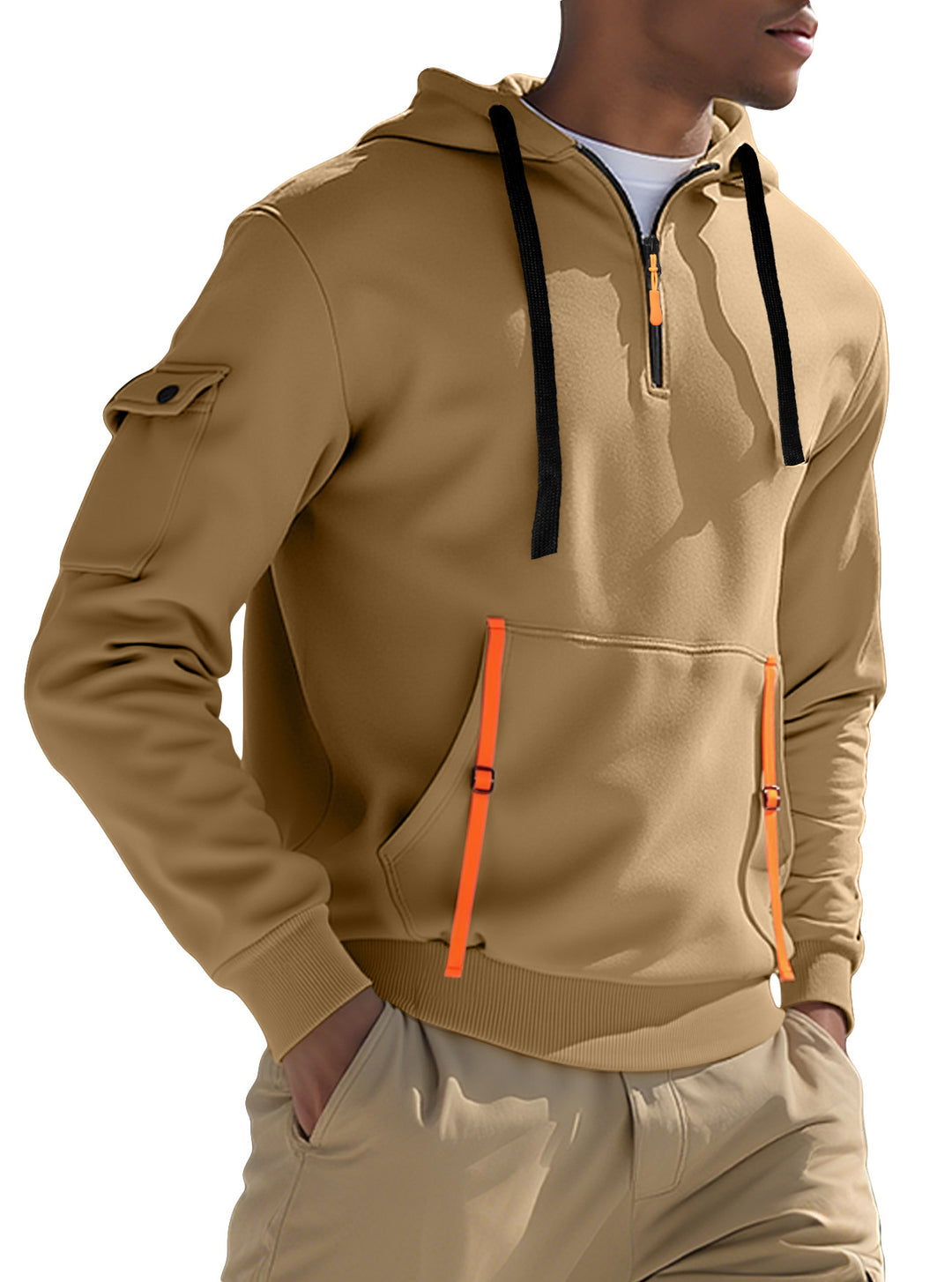Herren Sportlicher Kapuzenpullover mit stylischen Reißverschlusstaschen Echoarchiv