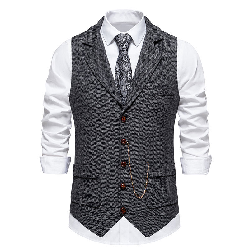 Herren elegante Weste mit zeitgemäßem Schnitt und feiner Struktur Echoarchiv