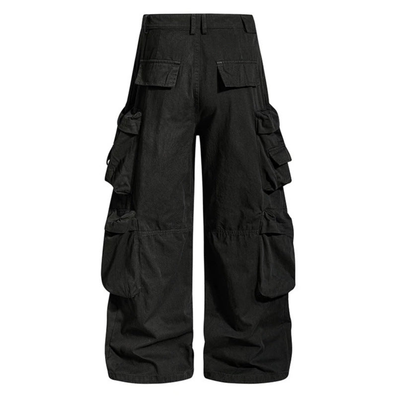 Damen weite Cargo-Culottehose mit Oversize-Taschen und Stern-Leo-Applikation Echoarchiv