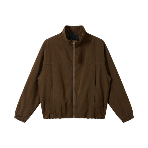 Herren Boxy-Canvas-Fieldblouson mit hohem Stehkragen und elastischem Saum Echoarchiv