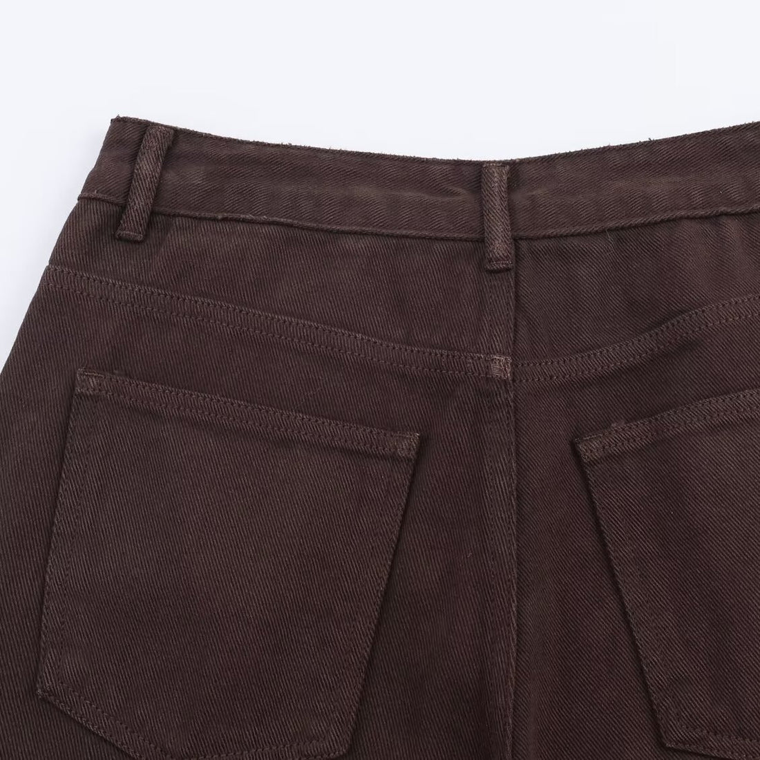 Damen Weite High‑Waist Fünf‑Taschen‑Hose aus Canvas mit geradem Bein Echoarchiv