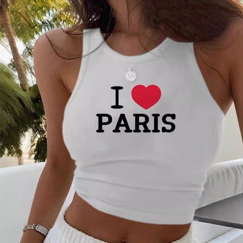 Damen Crop-Top mit modernem Grafikdruck und trendiger Schnalle Echo Archiv