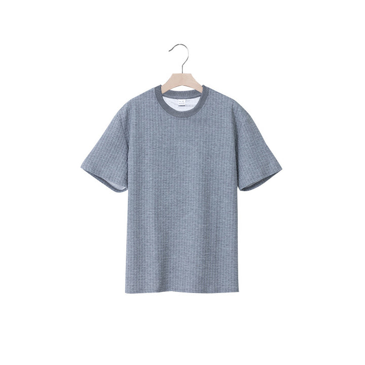 Herren lässiges Rundhals-T-Shirt mit strukturiertem Gewebe Echoarchiv