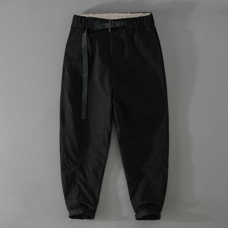 Herren Lässige Tapered‑Cargohose mit elastischem Bund und integriertem Webbing‑Gürtel Echoarchiv