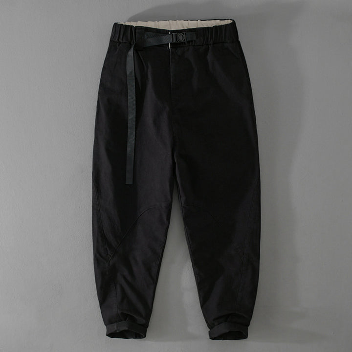 Herren Lässige Tapered‑Cargohose mit elastischem Bund und integriertem Webbing‑Gürtel Echoarchiv