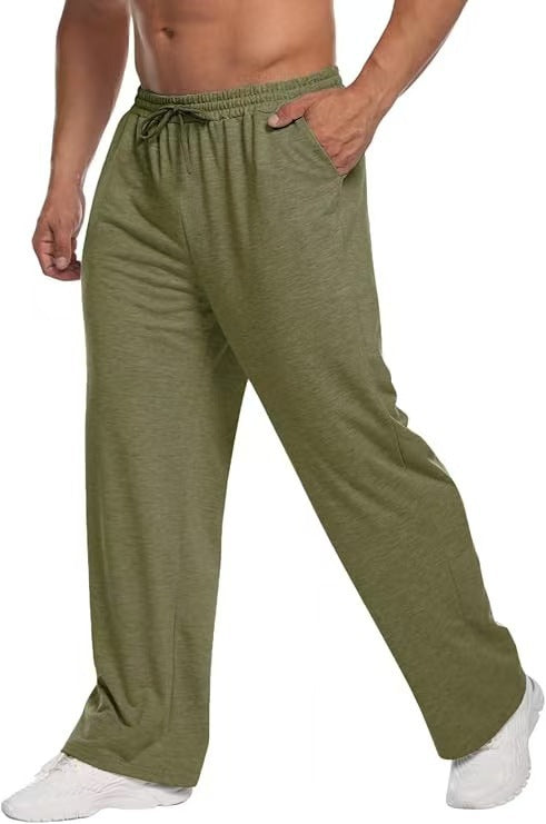 Herren locker fallende Loungehose aus softem Jersey mit Kordelzug, elastischem Bund und geradem Bein – Sorevano