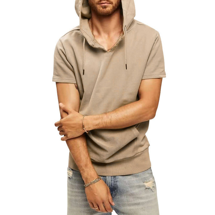 Herren lässiges Kapuzen-T-Shirt mit Fronttasche und modernem Schnitt Echoarchiv