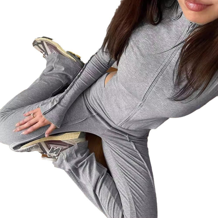 Damen Flared Yoga-Hose mit hohem Bund und atmungsaktivem Material Echo Archiv