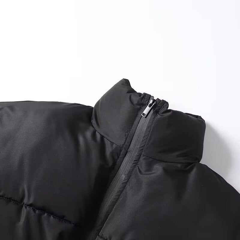 Damen Kurz geschnittene wattierte Pufferjacke im Bomberstil mit hohem Stehkragen und elastischem Bund Echo Archiv
