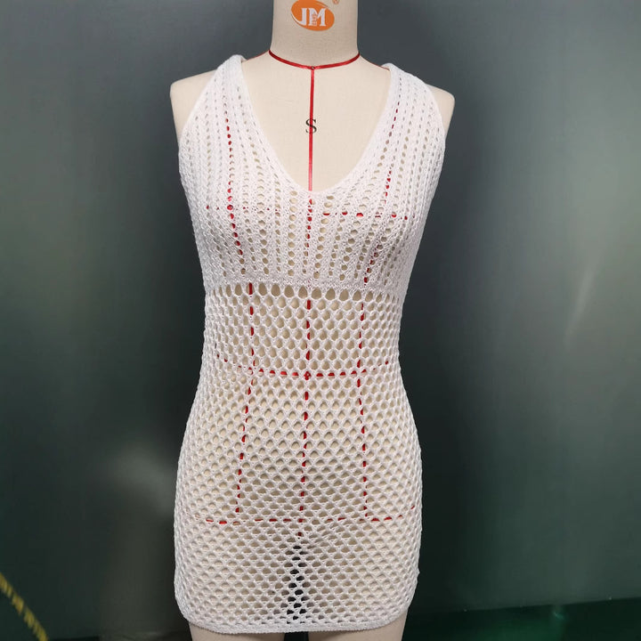 Damen Netzkleid mit tiefem V-Ausschnitt Echo Archiv