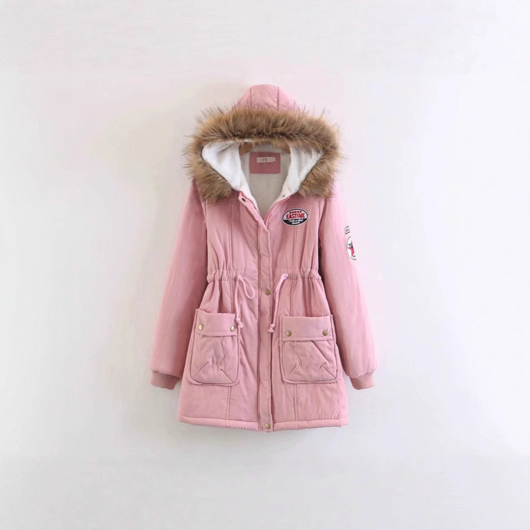 Damen Langer Utility-Parka mit Teddyfutter, Kapuze mit Kunstfell und Kordelzug – Avérine