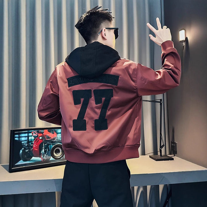 Herren Modische Kapuzenjacke mit buntem Druck Echoarchiv