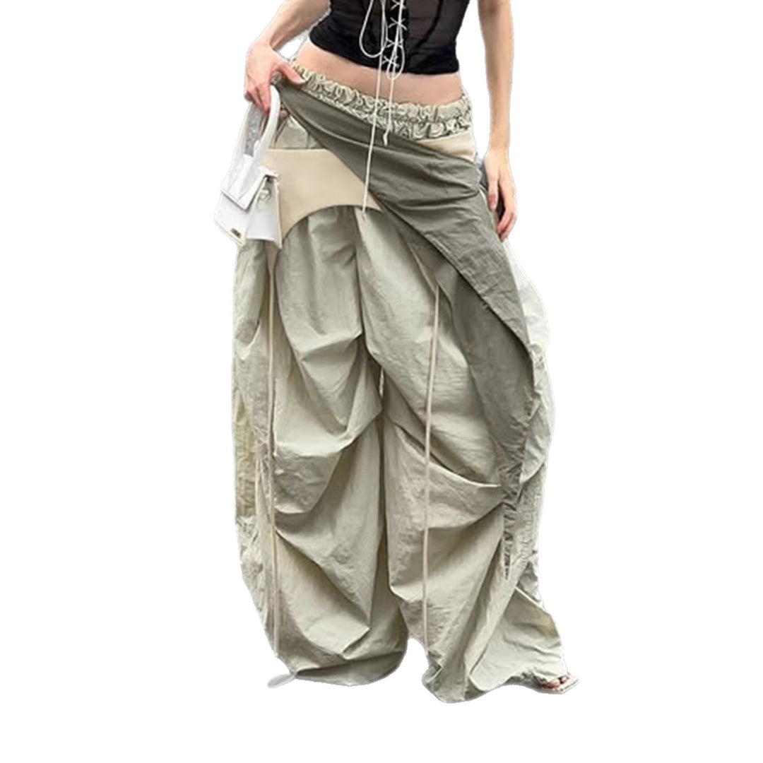 Damen Weite Haremshose mit drapiertem Wickelband und elastischem Smokbund Echo Archiv