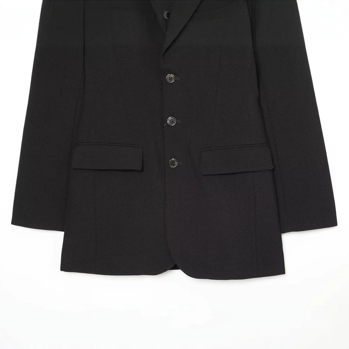 Damen Einreihiger Kurzblazer mit Notch-Revers, strukturierter Passform und Pattentaschen Echoarchiv